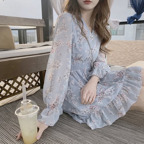 Floral Dress Chiffon Dress Long Sleeve Dress One Piece Dress Short Skirt Buy Floral Dress Chiffon Dress Long Sleeve Dress One Piece Dress Short Skirt Prices Reviews Zoodmall