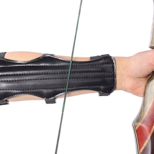 Archery Arm Guard Arrow Finger Tab Finger Saver Set Adjustable Straps Protector 
