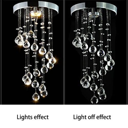 Modern Spiral Crystal Chandelier For Home Entrance Staircase Aisle Corridor Ceiling Hanging Lamp Decor White Light Modern Spiral Crystal Chandelier For, Hanging Lamp Chandelier Crystal
