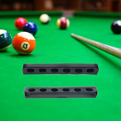 6 Holes Rubber Billiard Cues Stand Wall Mounted Pool Holder Cues Hanging Bracket 