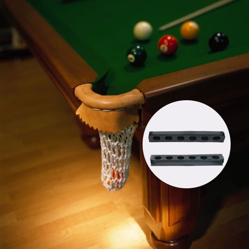 6 Holes Rubber Billiard Cues Stand Wall Mounted Pool Holder Cues Hanging Bracket 