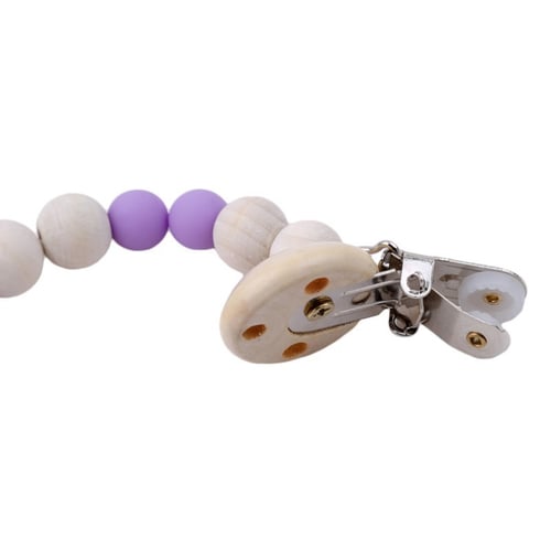 Baby Pacifier Clip Chain Wooden Holder Leash Strap Nipple Holder For Infant HI 