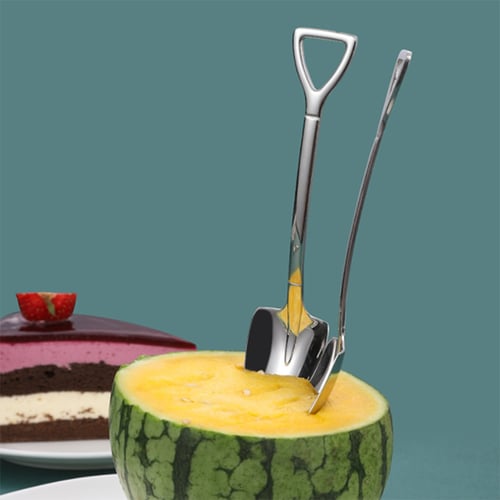 4Pcs Stainless Steel Shovel Dessert Fruit Watermelon Ice Cream Flat Spoon TOOL