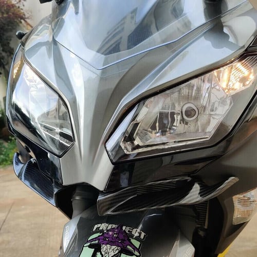Green Motorcycle Front Aerodynamic Winglet Decoractive Spoiler ABS Plastic Fairing Accessories for Ninja 250/400 2018-2020