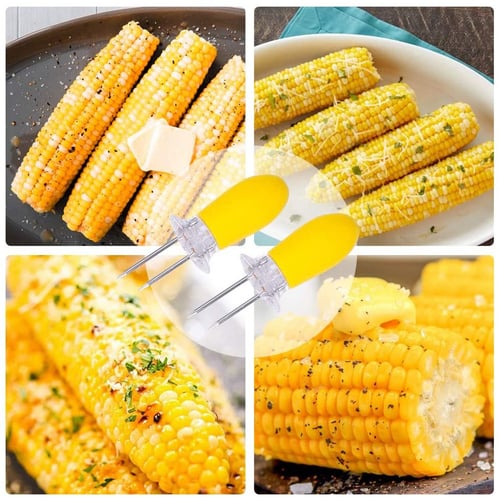 10x Safe BBQ Kitchen Corn on the Cob Holders Skewers Prong Fork Picks Healthy US 