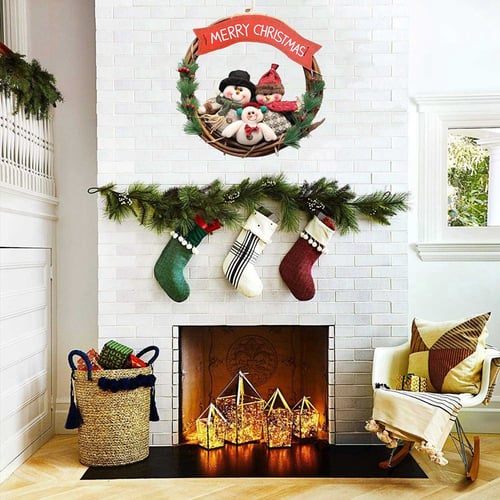 Christmas Wreath For Front Door Wreaths Decorations Seasonal Home Decor New Year Ornaments - Seasonal Home Decor