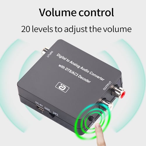 Digital to Analog with Volume Adjustment coaxial RCA 3.5mm Audio Fiber coaxial Converter