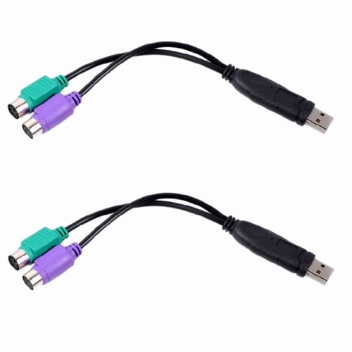 2PCS PS/2 Female to USB Male Adapters Converter For PC Computer Keyboard Mouse* 