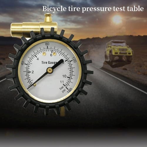 Bicycle Bike MTB Air Pressure Gauge 160Psi Tire Meter For Presta /Schrader Valve 