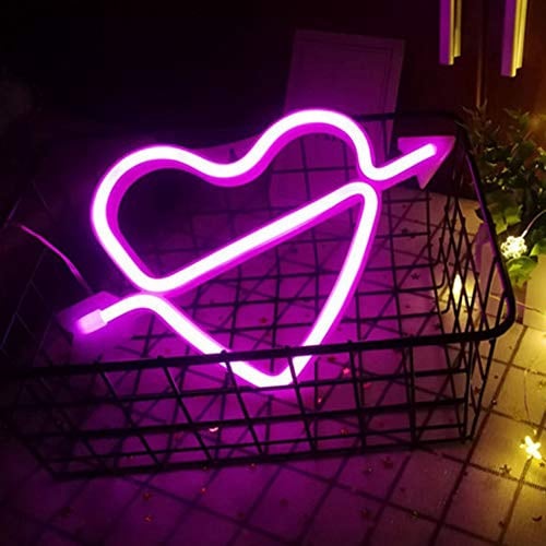 Pink Love Night Lights LED Neon Signs USB/Battery Wall for Home Decor Bedroom 