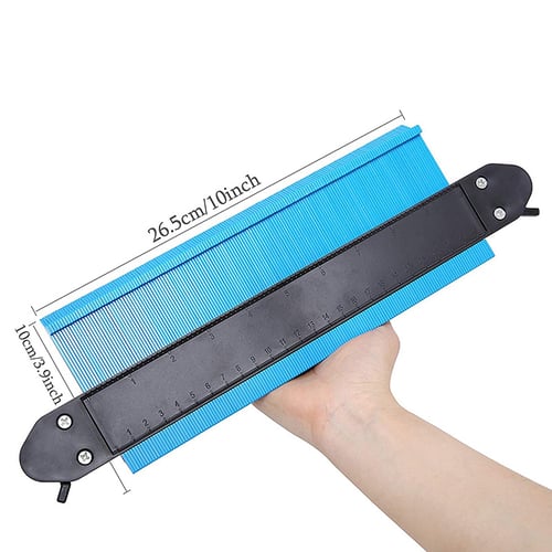 Flexible Profile Tool Measure Ruler Contour Duplicator for Precise Measurement Tiling Laminate Wood Scribe Irregular Template Measuring Tool Blue Upgrade 10 Inch Contour Gauge With Lock