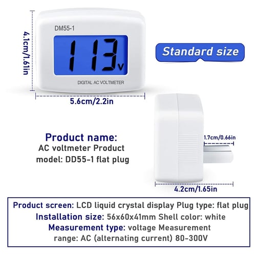 Mini DM55-1 AC 80-300V LCD Digital Voltmeter 