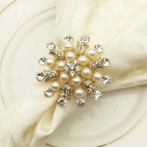 Rhinestone Crystal Napkin Rings for Wedding Reception Dinner Holiday Parties 