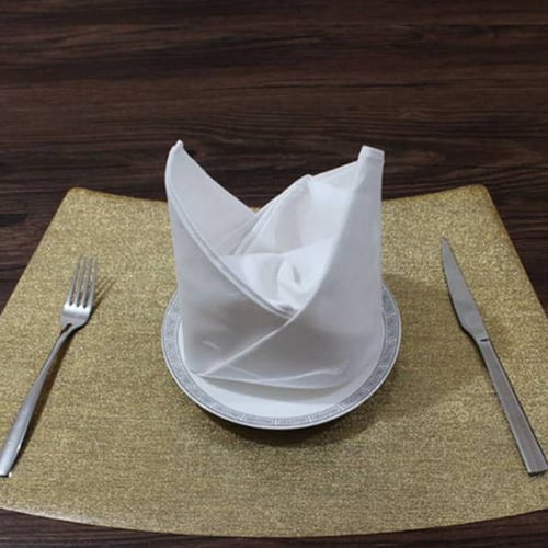 6 X Cotton LEMON FABRIC Square Napkins Wedding Hotel Linen Dinner Party 65% 