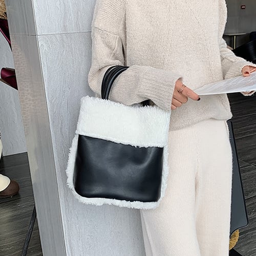 Fluffy Plush Autumn Winter Shoulder Bags Crossbody Messenger Bag Handbags 