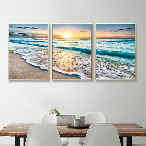 Canvas Wall Art Print Painting Pictures Home Room Decor Sea Beach Landscape 