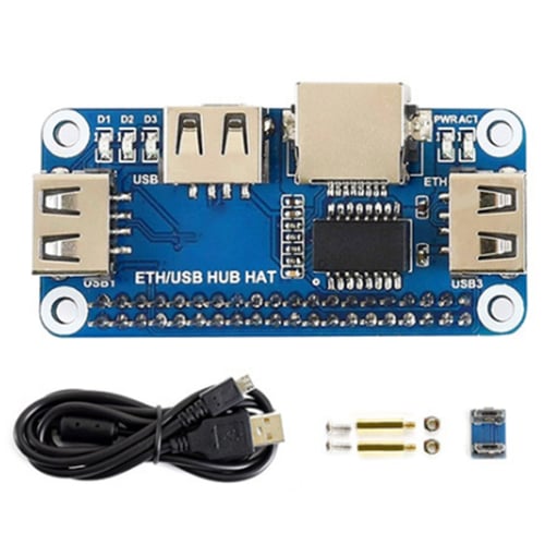 1pcs Raspberry Pi 4B/Zero W USB to Ethernet RJ45 Ne twork Port USB HUB Hub. 