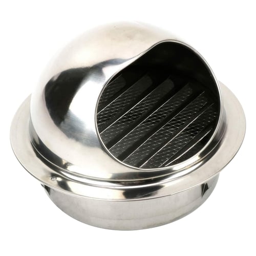 6 Inch 304 Stainless Steel Vent Round Grid Duct Outer Spherical Wall Mounted Exhaust Hood - 6 Inch Wall Vent Cover