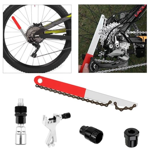 MTB Bike Bicycle Cassette Freewheel Chain Whip Sprocket Lock Remover Tool Kit 