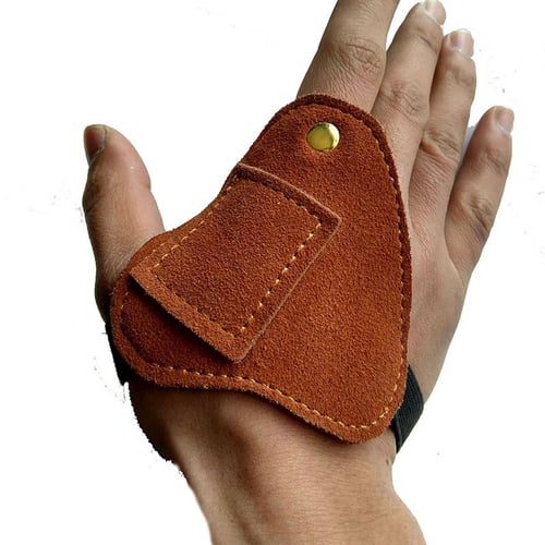 1X Archery Finger Tabs Guard Leather Protective Gears Recurve Bow Right Hand 
