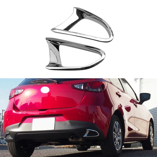 Chrome Car Rear Fog Light lamp Cover trims For Mazda 2 DEMIO 2015 2016 2017