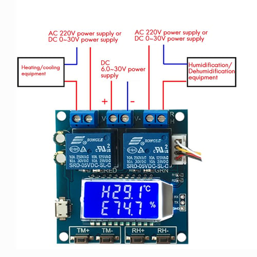 10A Digital Temperature Humidity Control Module High Precision Controller