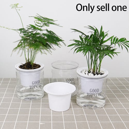 Round Self-watering Flowerpot Automatic Water Absorption Hydroponic Flower Pot
