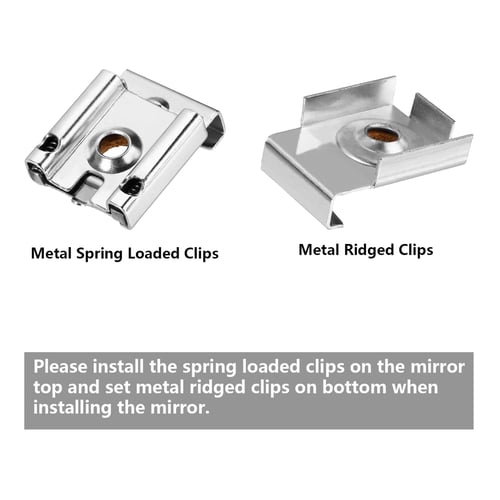 12 Pieces Spring Loaded Mirror Hanger, How To Install Mirror Mounting Clips