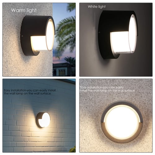 10W LED  Round and Oval IP65 Weatherproof Indoor Outdoor Garden Wall Lights 