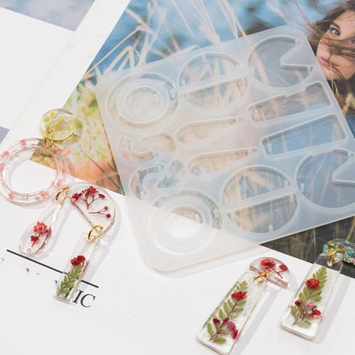 DIY Fashion Pendant Jewelry Mold Geometric Silicone Earring Mold UV Resin Mold Jewelry Making Tools