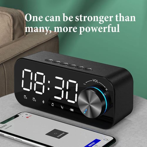 Mirror Alarm Clock Bluetooth Speaker, Wireless Alarm Clock Radio