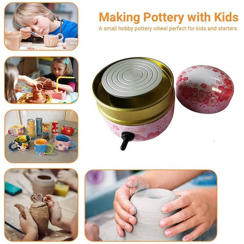 Mini Electric Pottery Wheel Machine For Kids Ceramic Work Clay Art Craft Molding 