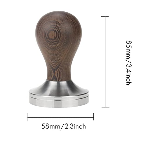 Espresso Coffee Tamper Stainless Timber Handle Smooth Accessory Barista Press 