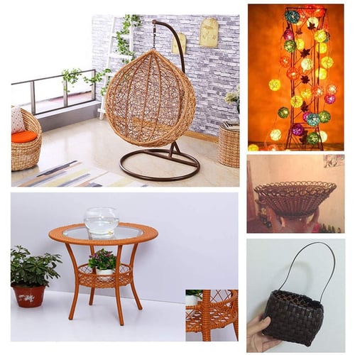 500g Woven Rattan Bag Material Gradient Flat Synthetic Plastic Rattan For Chair 