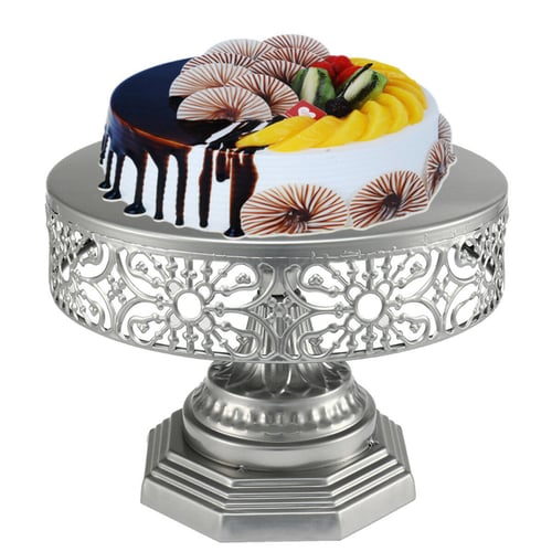 Gold Mirror Cake Dessert Stand Holder Round Metal Wedding Party Display Decor 
