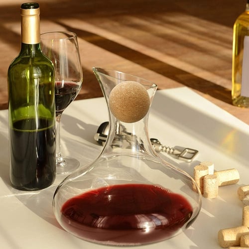 2.17 Inch 6 Pieces Wine Cork Ball Stopper Wine Cork Stopper Wooden Cork Ball for Decanter Cork Replacement 