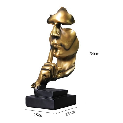 Thinker Statue Resin Character Figurines Thinker Abstract Sculpture Ornament Collectible Figurines Art Sculptures for Home Office Table Desk Bookshelf Decor 