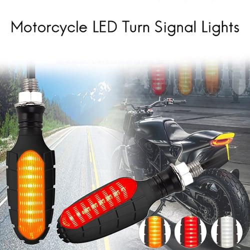 4Pcs Universal Motorcycle 12 LED Turn Signal Light Indicator Blinker Lamp Amber