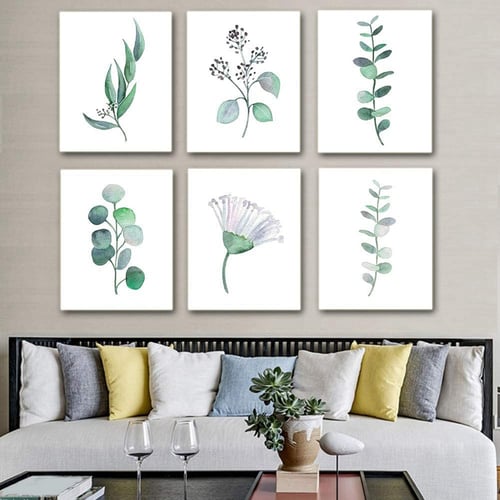 3x Frameless Tropical Plant Leaf Canvas Oil Painting Picture for Wall Decor