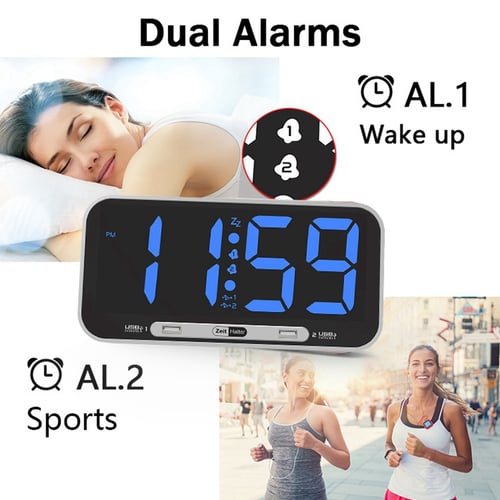 Large Dual Alarm Clock Led Digital, Alarm Clocks That Light Up The Room