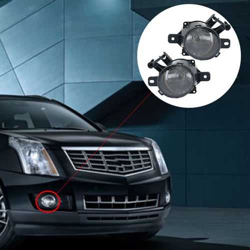 for 2010-2015 Cadillac SRX Fog Lights Pair Driving Front Bumper Lamps Clear Lens