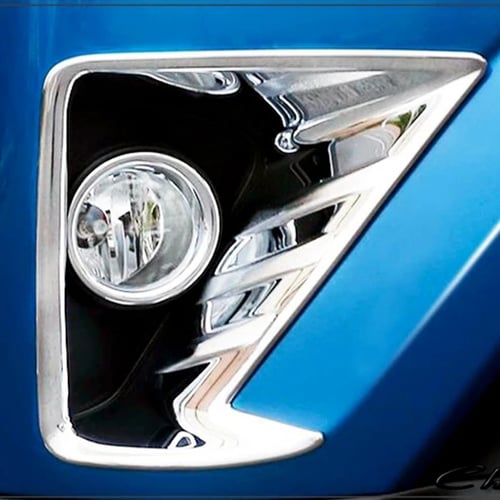 Car Styling Front Fog Light Lamp Eyelid Eyebrow Trim Sticker ABS Chrome 2PCS/SET 