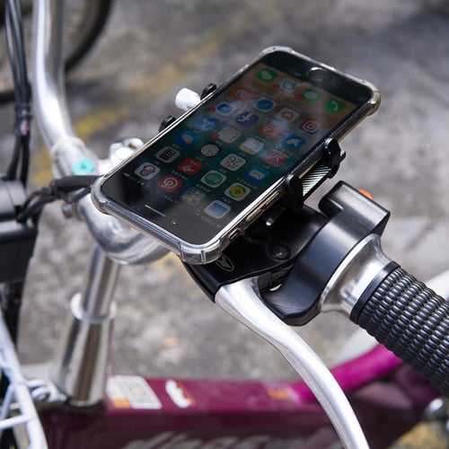 Bicycle Phone Holder Aluminum Durable Phone Mount Black for Bike Motorcycle Scooter KOOTU Bike Phone Mount 