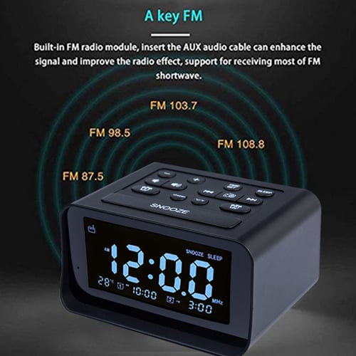Desktop Led Fm Radio Digital Alarm, Modern Alarm Clock Radio