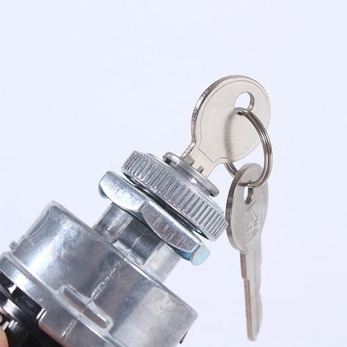 Silver Metal Ignition Switch W/ 2 Keys Fits For Universal Car Tractor Trailer