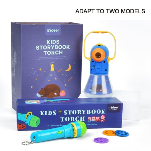 LED Story Book Torch Projector Kaleidoscope Kids Light Up Fairy Tales Toys Child 