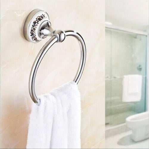 Stainless Steel Ring Wall Mount Chrome, Porcelain Towel Holders Bathrooms