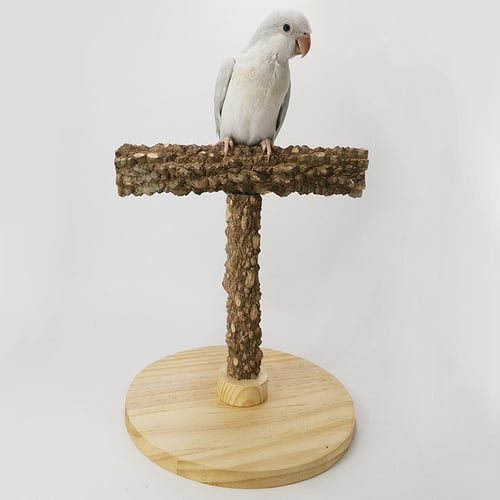Portable Wood Bird Parrot Training Spin Perch Stand Playground Platform Toy Tren 