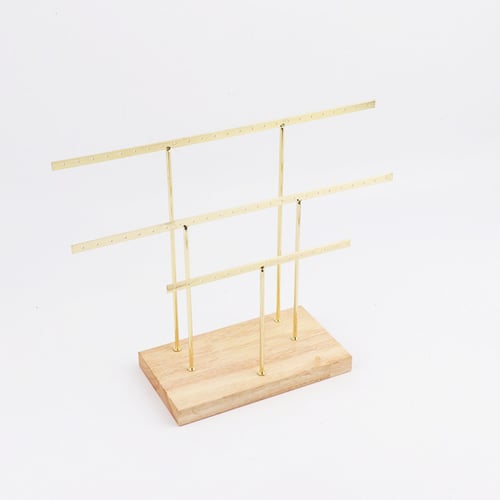 2pcs Wooden Jewelry Display Rack Stand Holder Earrings Hanging Organizer 