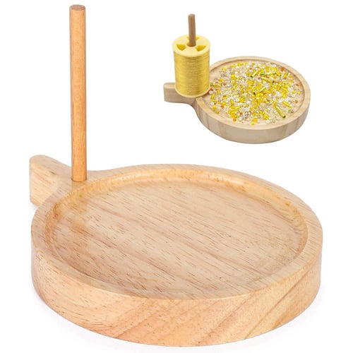 Exquisite Workmanship Round Beading Tray Beading Tray Practical for Necklaces Wooden Beaded Loom Kit 